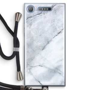 Witte marmer: Sony Xperia XZ1 Transparant Hoesje met koord