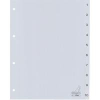 Tabbladen Filex 4-gaats 410N 1-10 genummerd grijs PP