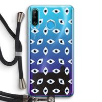 Eyes pattern: Huawei P30 Lite Transparant Hoesje met koord