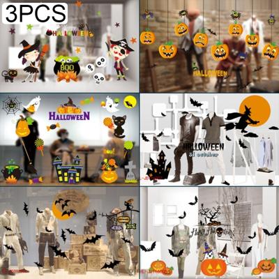 3 PCS halloweenversieringen PVC gepersonaliseerde DIY glas elektrostatische Stickers willekeurige stijl-levering