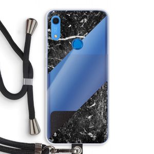 Zwart marmer: Huawei Y6s Transparant Hoesje met koord