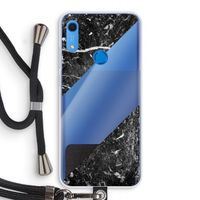 Zwart marmer: Huawei Y6s Transparant Hoesje met koord