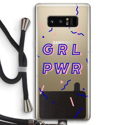 GRL PWR: Samsung Galaxy Note 8 Transparant Hoesje met koord