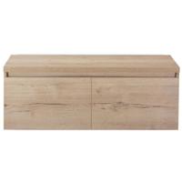 Frozen Badmeubelset 120 cm - Greeplijst in Kleur - Inclusief Wastafelbovenblad Natuur Eiken