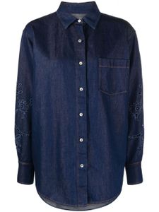 Forte Forte chemise en jean à broderies - Bleu