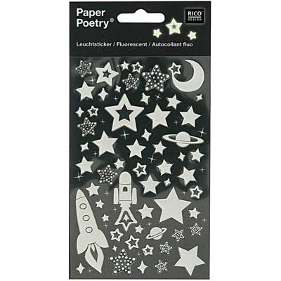 Sterrenhemel voor kinderkamer - 3x - Stickervel van de ruimte - glow in the dark - 10 x 19 cm