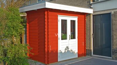 Woodpro Roden Tuinhuis 250x150 cm 28 mm vuren blank- Plat dak- Onbehandeld vurenhout- Woodpro