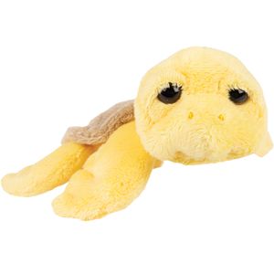 Suki Gifts pluche zeeschildpad Jules knuffeldier - cute eyes - geel - 14 cm