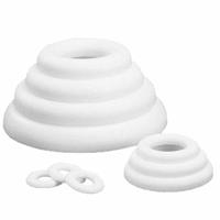 Piepschuim ring/krans - Set van 5x stuks - plat - wit - 30 cm - styropor - hobby figuren - DIY - knu