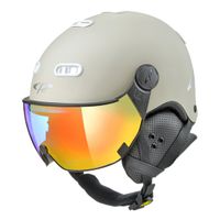 CP Carachillo skihelm wit crème met single spiegel vizier (2 Keuzes)