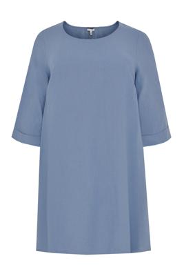 Yoek Tuniek-blouse A-lijn linnen | Indigo | Maat 54/56