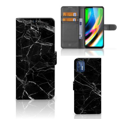 Motorola Moto G9 Plus | Bookcase | Marmer Zwart - Origineel Cadeau Vader