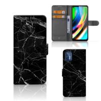 Motorola Moto G9 Plus | Bookcase | Marmer Zwart - Origineel Cadeau Vader