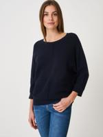 Fijne gebreide trui in wafeltextuur met zakken