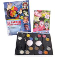 Eulenspiegel Schmink set met stap-voor-stap, diverse kleuren, 1 set