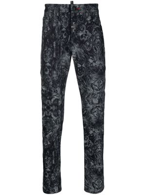 Philipp Plein jean cigarette à coupe cinq poches - Noir