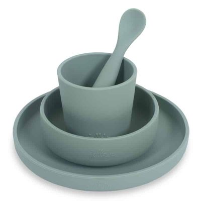 Jollein kinderserviesset Siliconen Ash green Maat