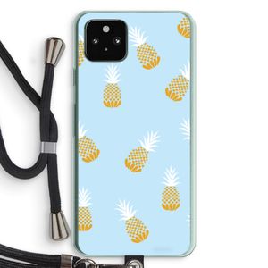 Ananasjes: Pixel 5a 5G Transparant Hoesje met koord