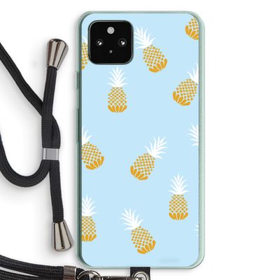 Ananasjes: Pixel 5a 5G Transparant Hoesje met koord