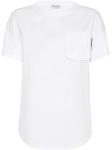 Brunello Cucinelli t-shirt en coton à col ras du cou - Blanc