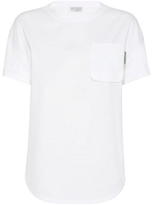 Brunello Cucinelli t-shirt en coton à col ras du cou - Blanc