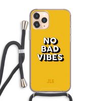 No Bad Vibes: iPhone 11 Pro Transparant Hoesje met koord