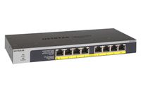 NETGEAR GS108LP Unmanaged Gigabit Ethernet (10/100/1000) Power over Ethernet (PoE) 1U Zwart, Grijs - thumbnail