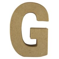 Beschilderbare letter G van papier mache   -