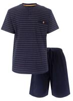 Paul Hopkins Heren shortama Knoopsluiting - Katoen - Donkerblauw