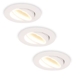 Set van 3 Dimbare LED inbouwspot Sierra ultra dun wit 5 Watt 3 CCT IP65 360° kantelbaar