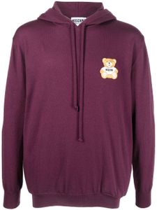 Moschino hoodie en laine vierge à logo Teddy Bear - Violet