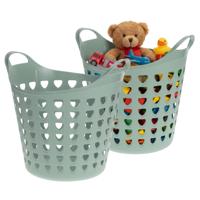 Storage solutions Speelgoedmand - 2x - groen - 26 liter - kunststof - 40 x 41 cm