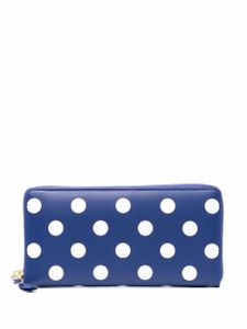 Comme Des Garçons Wallet porte-monnaie en cuir à pois - Bleu