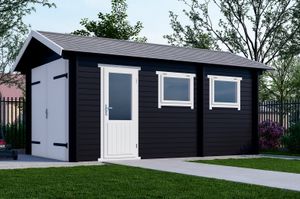 Interflex Garage 330x520 cm 40 mm vuren gecoat- Zadeldak- Hout- Interflex
