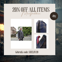 Maatpak Voor Heren | 3-delig Pak | Middernacht Blauw Plaid | Danny Whizz-Bang | Peaky Blinders | Peaky Blinders