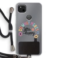 Happy days: Pixel 4a Transparant Hoesje met koord