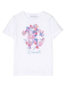 Roberto Cavalli Junior t-shirt en coton à logo imprimé - Blanc