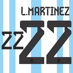 L.Martinez 22 (Officiële Argentinië 3 Sterren Bedrukking 2023-2024)