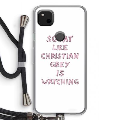 Christian Grey: Pixel 4a Transparant Hoesje met koord