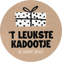 Etiket | Cadeauetiket | papier | ´t leukste kadootje is voor jou | ∅50mm | rol à 200 stuks