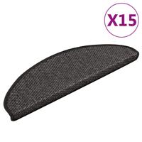 VidaXL Trapmatten zelfklevend 15st sisal-look 65x21x4cm antracietkleur
