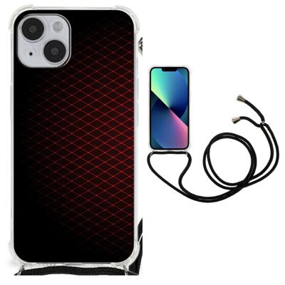 iPhone 14 Plus Doorzichtige Silicone Hoesje Geruit Rood iPhone 14 Plus Doorzichtige Silicone Hoesje Geruit Rood