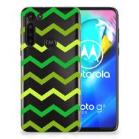 Motorola Moto G8 Power | TPU bumper | Zigzag Groen Motorola Moto G8 Power | TPU bumper | Zigzag Groen