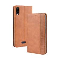 Magnetische Buckle retro Crazy Horse textuur horizontale Flip lederen case voor Wiko Y80 met houder & kaartsleuven & fotolijstjes (bruin)