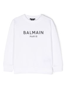 Balmain Kids sweat en coton à logo imprimé - Blanc