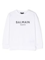 Balmain Kids sweat en coton à logo imprimé - Blanc