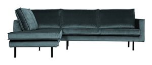 BePureHome Hoekbank 'Rodeo' Links, Velvet, kleur Teal