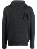 Moncler hoodie en maille intarsia feutrée - Gris