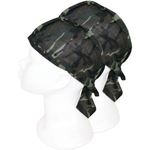 2x Bandanas leger camouflageprint voor kinderen/volwassenen