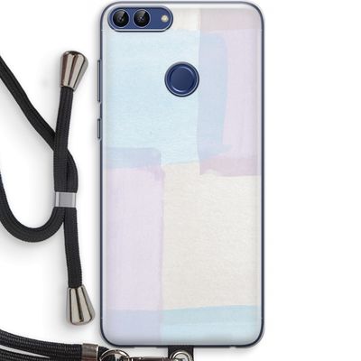 Square pastel: Huawei P Smart (2018) Transparant Hoesje met koord